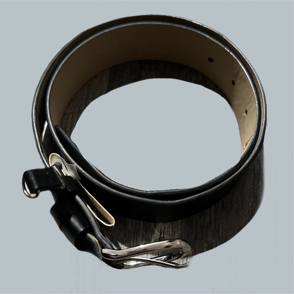 Black Belt Women’s 35 inch silver buckle medium small basics essentials